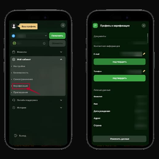 Верификация профиля